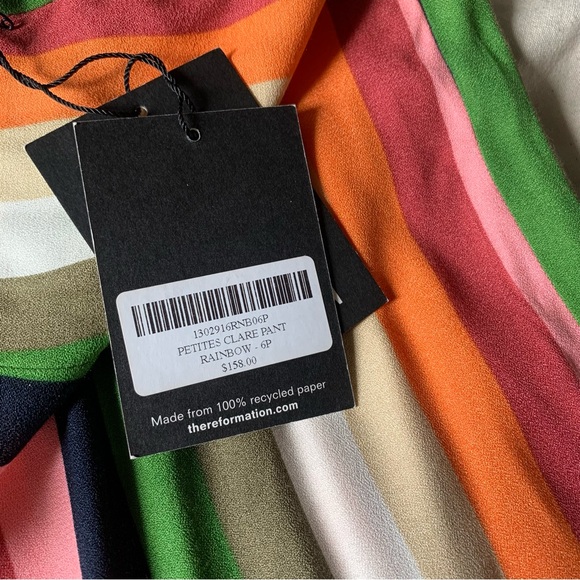 Reformation Clare Pant Rainbow Stripe Small 6P - Picture 9 of 10
